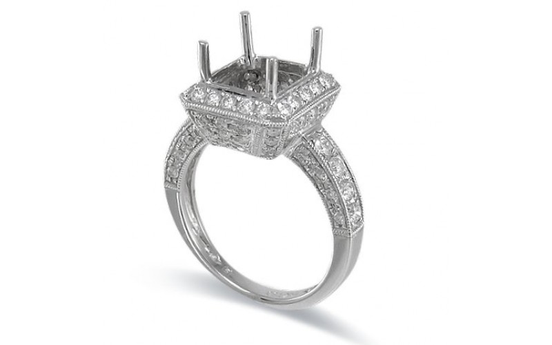 18K White Gold Diamond Ring Mounting