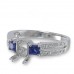 14K White Gold Sapphire With Diamond Ring Mounting