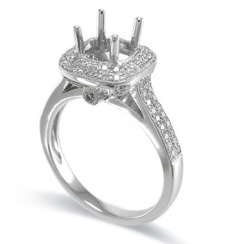 18K White Gold Diamond Ring Mounting