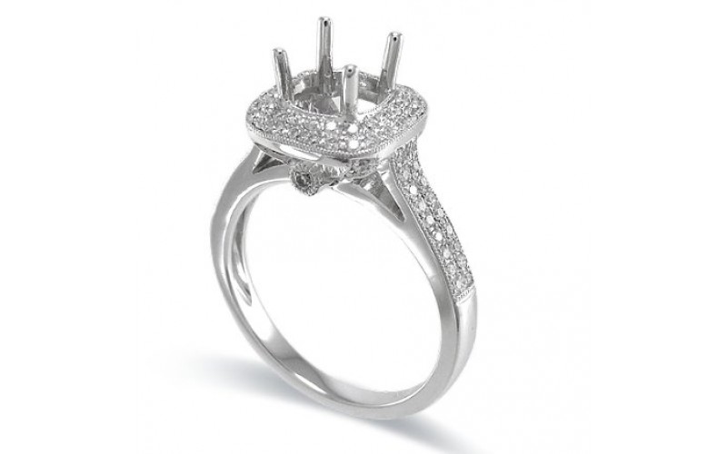 18K White Gold Diamond Ring Mounting