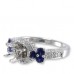 14K White Gold Sapphire With Diamond Ring Mounting