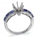 14K White Gold Sapphire With Diamond Ring Mounting