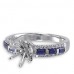 14K White Gold Sapphire With Diamond Ring Mounting