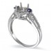 14K White Gold Sapphire With Diamond Ring Mounting