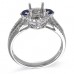 14K White Gold Sapphire With Diamond Ring Mounting