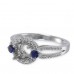 14K White Gold Sapphire With Diamond Ring Mounting