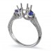 14K White Gold Sapphire With Diamond Ring Mounting