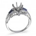 14K White Gold Sapphire With Diamond Ring Mounting