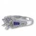 14K White Gold Sapphire With Diamond Ring Mounting