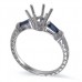 14K White Gold Sapphire With Diamond Ring Mounting