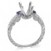 14K White Gold Sapphire With Diamond Ring Mounting