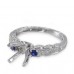 14K White Gold Sapphire With Diamond Ring Mounting