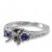 14K White Gold Sapphire With Diamond Ring Mounting