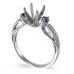 14K White Gold Sapphire With Diamond Ring Mounting