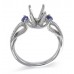 14K White Gold Sapphire With Diamond Ring Mounting