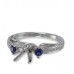 14K White Gold Sapphire With Diamond Ring Mounting