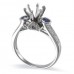 14K White Gold Sapphire With Diamond Ring Mounting