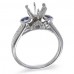 14K White Gold Sapphire With Diamond Ring Mounting