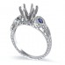 14K White Gold Sapphire With Diamond Ring Mounting