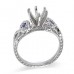 14K White Gold Sapphire With Diamond Ring Mounting