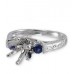 14K White Gold Sapphire With Diamond Ring Mounting