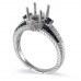 14K White Gold Sapphire With Diamond Ring Mounting