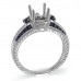 14K White Gold Sapphire With Diamond Ring Mounting