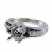 14K White Gold Sapphire With Diamond Ring Mounting