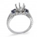 14K White Gold Sapphire With Diamond Ring Mounting