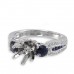 14K White Gold Sapphire With Diamond Ring Mounting