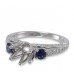 14K White Gold Sapphire With Diamond Ring Mounting