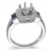 14K White Gold Sapphire With Diamond Ring Mounting