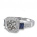 14K White Gold Sapphire With Diamond Ring Mounting