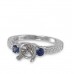 14K White Gold Sapphire With Diamond Ring Mounting