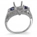 14K White Gold Sapphire With Diamond Ring Mounting