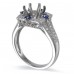 14K White Gold Sapphire With Diamond Ring Mounting