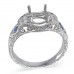 14K White Gold Sapphire With Diamond Ring Mounting