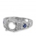 14K White Gold Sapphire With Diamond Ring Mounting