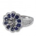 14K White Gold Sapphire With Diamond Ring Mounting