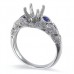 14K White Gold Sapphire With Diamond Ring Mounting