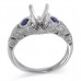 14K White Gold Sapphire With Diamond Ring Mounting