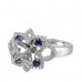 14K White Gold Sapphire With Diamond Ring Mounting