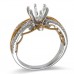 14K Yellow & White Gold Diamond Ring Mounting