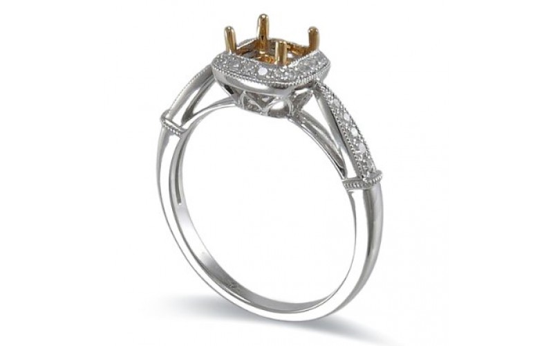 14K Yellow & White Gold Diamond Ring Mounting