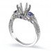 14K White Gold Sapphire With Diamond Ring Mounting