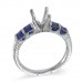 14K White Gold Sapphire With Diamond Ring Mounting