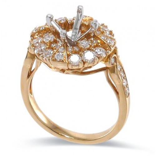 14K Yellow & White Gold Diamond Ring Mounting