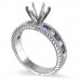 14K White Gold Sapphire With Diamond Ring Mounting