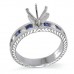 14K White Gold Sapphire With Diamond Ring Mounting