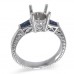 14K White Gold Sapphire With Diamond Ring Mounting